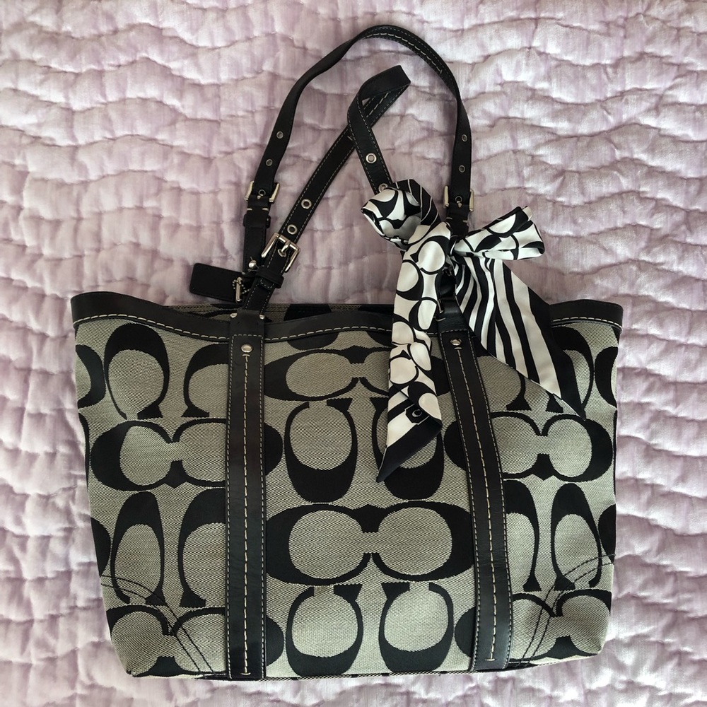 Coach Tote Bag with Silk Scarf